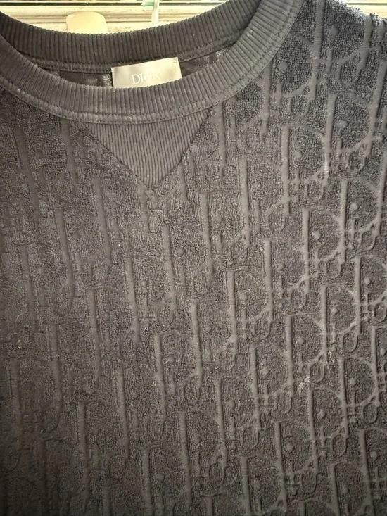 Dior Black Textured Crewneck Top - Picture 3 of 6